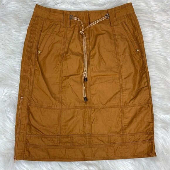 Etcetera Women’s Orange Nylon Drawstring Zip Slit Business Casual Skirt 2/W29‎ - Picture 7 of 13